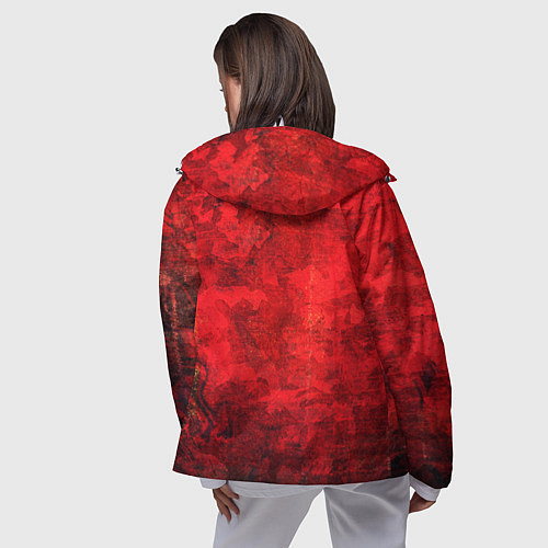 Женская ветровка Абстракция - red shabby wall / 3D-Белый – фото 4