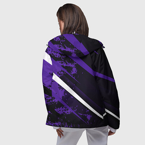Женская ветровка Color black purple line / 3D-Белый – фото 4