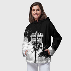 Ветровка с капюшоном женская Liverpool краски белые, цвет: 3D-черный — фото 2