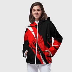 Ветровка с капюшоном женская Real Madrid текстура, цвет: 3D-белый — фото 2