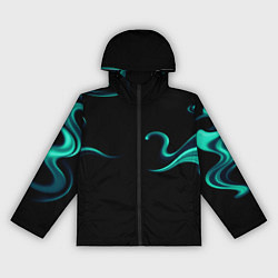 Ветровка с капюшоном женская Color light blue abstraction, цвет: 3D-черный