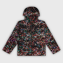 Женская ветровка Тёмный чёрно-красный мелкий квадрат