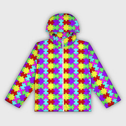 Женская ветровка Яркие паттерн разноцветный пазл