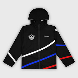 Женская ветровка Герб с полосами бело-сине-красными на чёрном