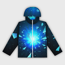 Женская ветровка Неоновый космический взрыв на светлом фоне