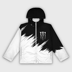 Ветровка с капюшоном женская Monster energy белые штрихи, цвет: 3D-белый