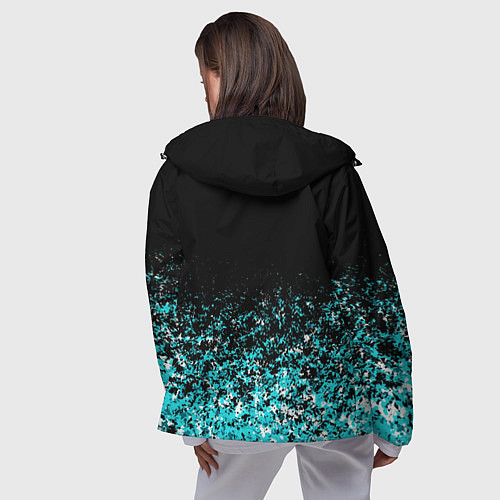 Женская ветровка Sport чёрно-голубой пятнистый / 3D-Черный – фото 4