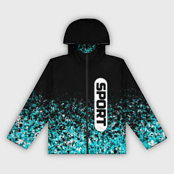 Женская ветровка Sport чёрно-голубой пятнистый