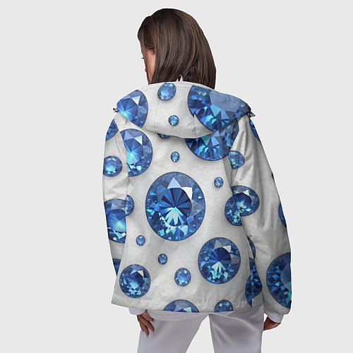 Женская ветровка Россыпь сапфиров / 3D-Белый – фото 4