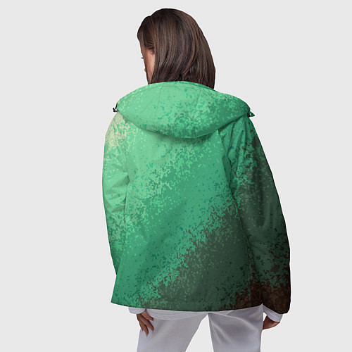Женская ветровка Градиент текстурный зелёный / 3D-Черный – фото 4