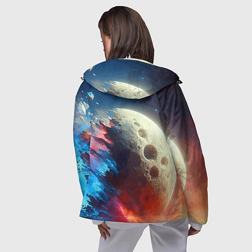 Женская ветровка Разрыв космического тела - нейроарт / 3D-Белый – фото 4