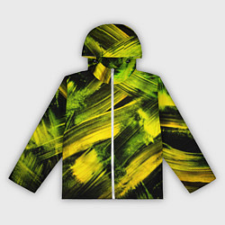 Женская ветровка Мазки краски цвета лайм