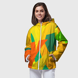 Ветровка с капюшоном женская Настроение в цветных тонах, цвет: 3D-белый — фото 2