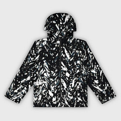 Женская ветровка Искажённый пёстрый чёрно-белый