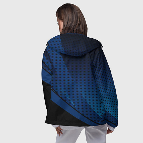 Женская ветровка Sport чёрно-синий геометричный / 3D-Черный – фото 4