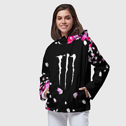 Ветровка с капюшоном женская Monster energy sakura, цвет: 3D-черный — фото 2