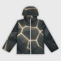 Ветровка с капюшоном женская Объемные серые плиты, цвет: 3D-белый