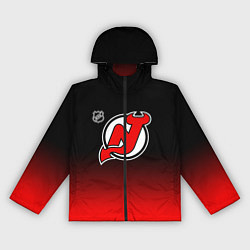 Ветровка с капюшоном женская Нью Джерси Девилз - градиент, цвет: 3D-черный
