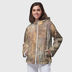 Ветровка с капюшоном женская Стимпанк элементы, цвет: 3D-белый — фото 2