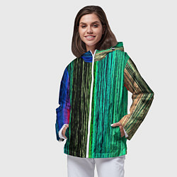 Ветровка с капюшоном женская Цветовая палитра, цвет: 3D-белый — фото 2