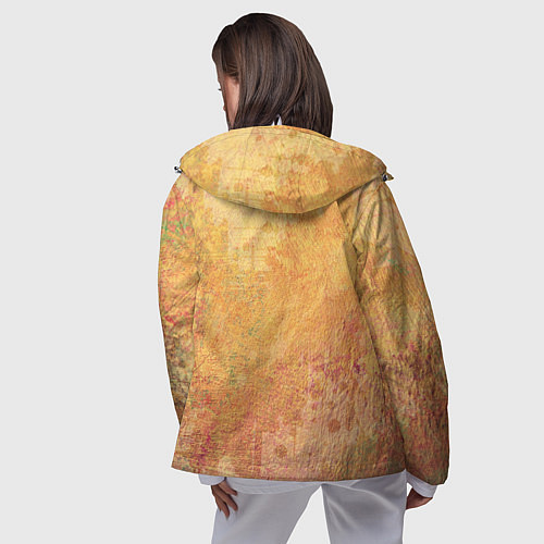 Женская ветровка Абстракция - red and yellow spots / 3D-Белый – фото 4