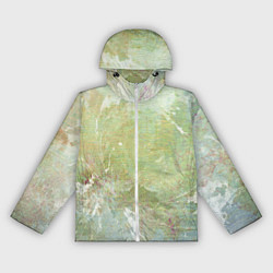 Женская ветровка Абстракция - white waves on green background