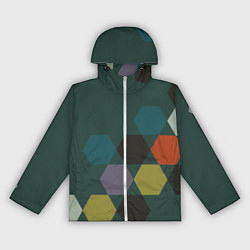 Ветровка с капюшоном женская Кластер зеленая ночь, цвет: 3D-белый