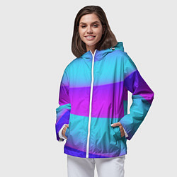 Ветровка с капюшоном женская Неоновый прилив, цвет: 3D-белый — фото 2