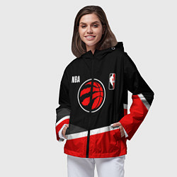 Ветровка с капюшоном женская Toronto Raptors - basketball, цвет: 3D-черный — фото 2