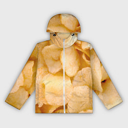 Ветровка с капюшоном женская Чипсы текстура, цвет: 3D-белый