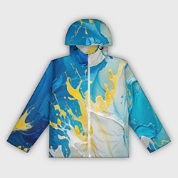 Женская ветровка Масляные краски, брызги, желтые белые синие цвета
