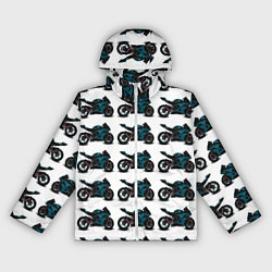 Ветровка с капюшоном женская Motorbike blue, цвет: 3D-белый