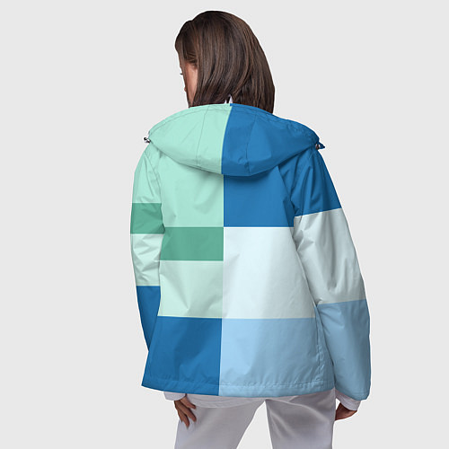 Женская ветровка Мятное небо колор-блок / 3D-Белый – фото 4