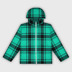 Ветровка с капюшоном женская Checkered turquoise, цвет: 3D-белый