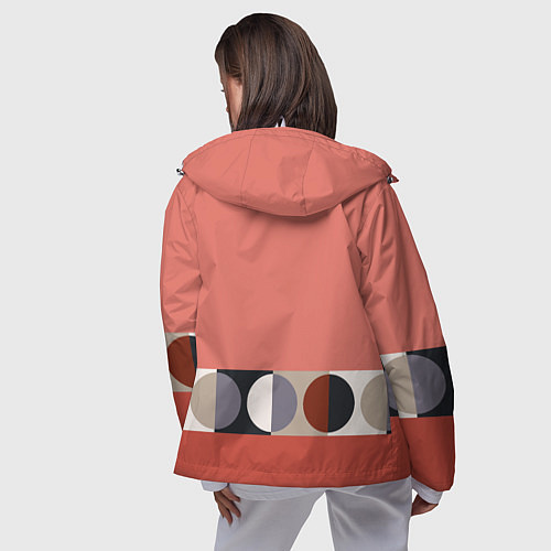 Женская ветровка Луна Малевича розовый томат / 3D-Белый – фото 4