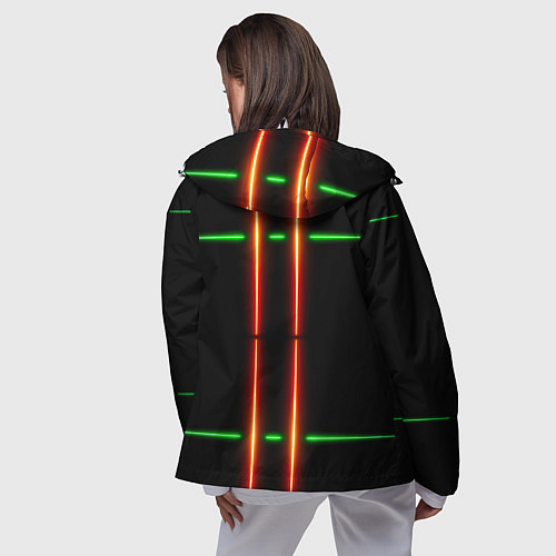 Женская ветровка Neon green black red line / 3D-Белый – фото 4