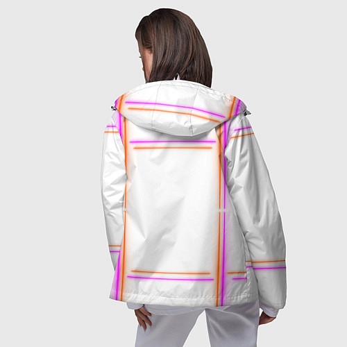 Женская ветровка Neon white orange pink / 3D-Белый – фото 4