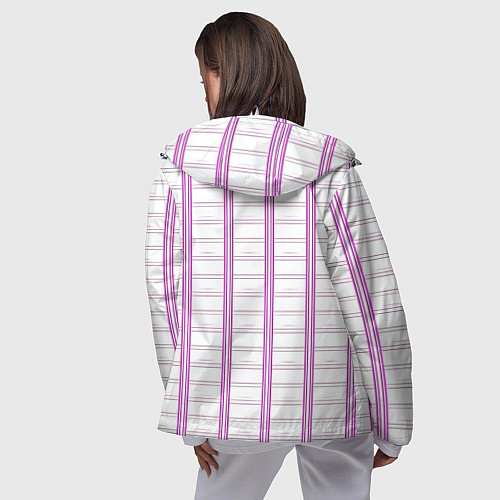 Женская ветровка Color white cage pink line / 3D-Белый – фото 4
