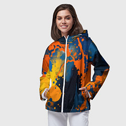 Ветровка с капюшоном женская Краска на стене, цвет: 3D-белый — фото 2