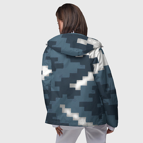 Женская ветровка Пиксельная текстура камуфляж / 3D-Белый – фото 4