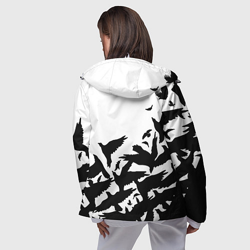 Женская ветровка Doom black crow logo / 3D-Белый – фото 4