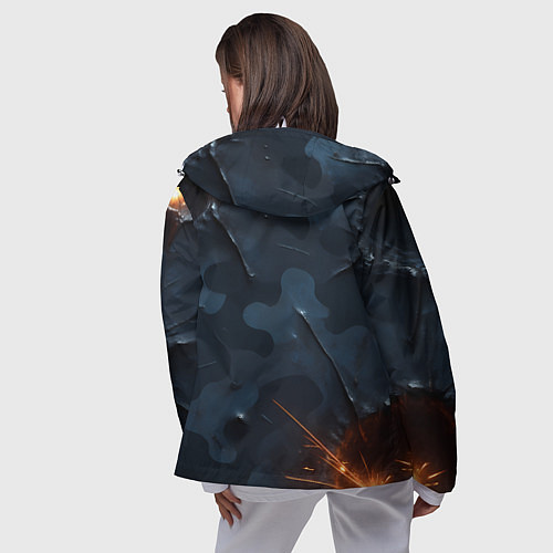 Женская ветровка Камуфляжная текстура с дырами / 3D-Белый – фото 4