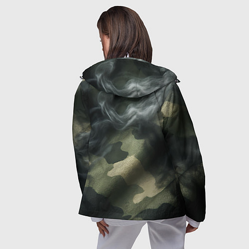 Женская ветровка Камуфляжная ткань с дымом / 3D-Белый – фото 4