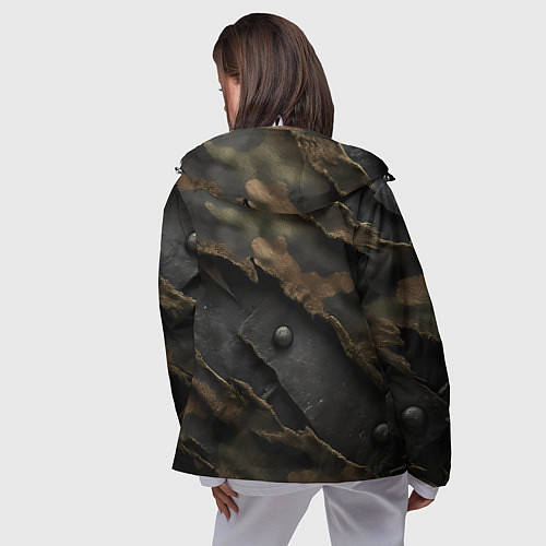 Женская ветровка Камуфляжная ткань на металле / 3D-Белый – фото 4