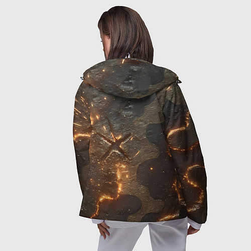 Женская ветровка Искры в разломах на камуфляже / 3D-Белый – фото 4