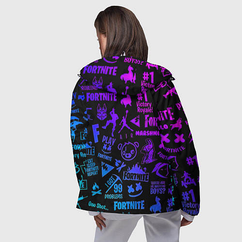 Женская ветровка Fortnite x doom neon logo / 3D-Белый – фото 4
