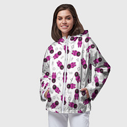 Ветровка с капюшоном женская Персонажи корейского сериала игра в кальмара, цвет: 3D-белый — фото 2