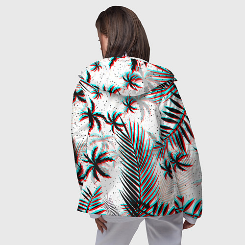 Женская ветровка Doom тропики глитч / 3D-Белый – фото 4