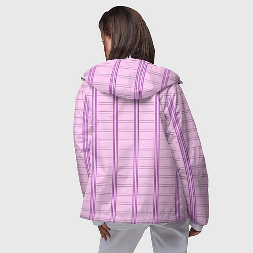 Женская ветровка Color pink cage / 3D-Белый – фото 4