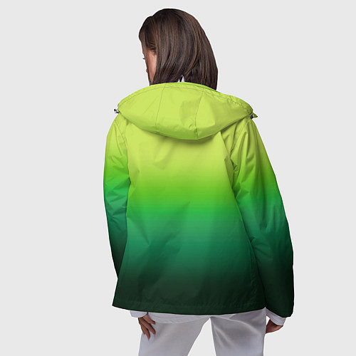 Женская ветровка Градиент укропное зеленое омбре / 3D-Белый – фото 4